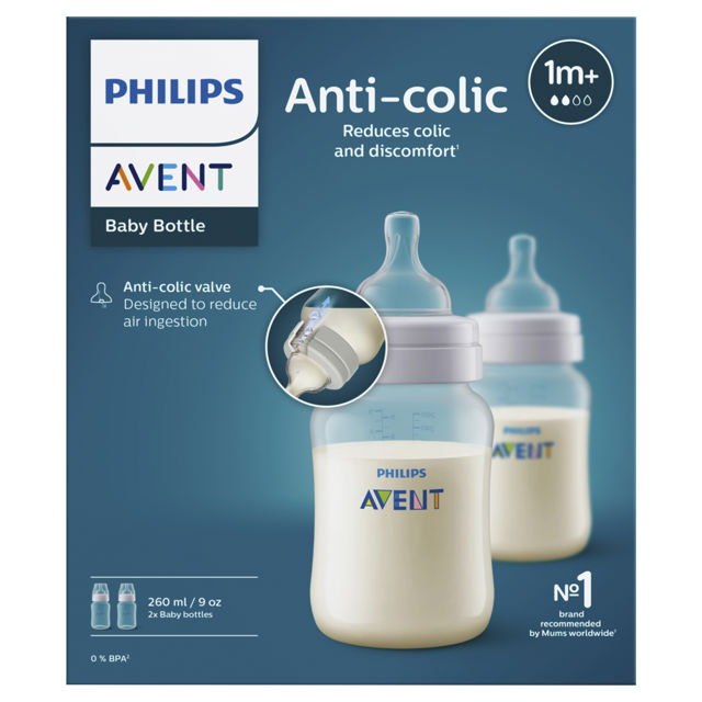 Philips Avent Anti-colic baby Bottle – (1M+) 260ml – 2Pack