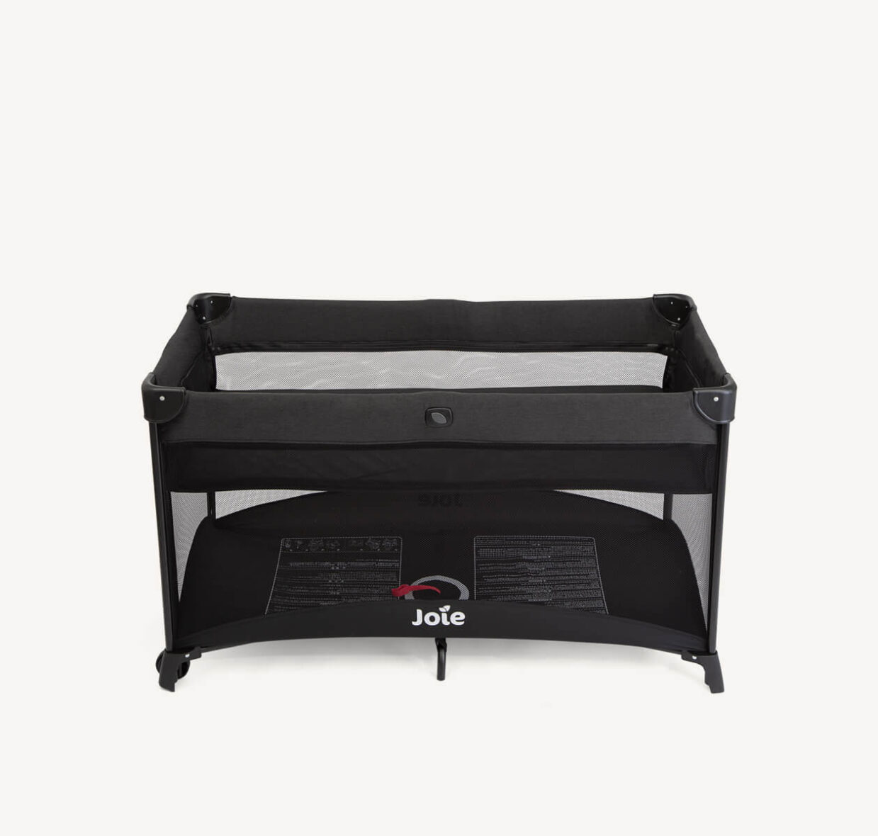 p6-joie-travel-cot-allura120-shale-hero-with-bassinet