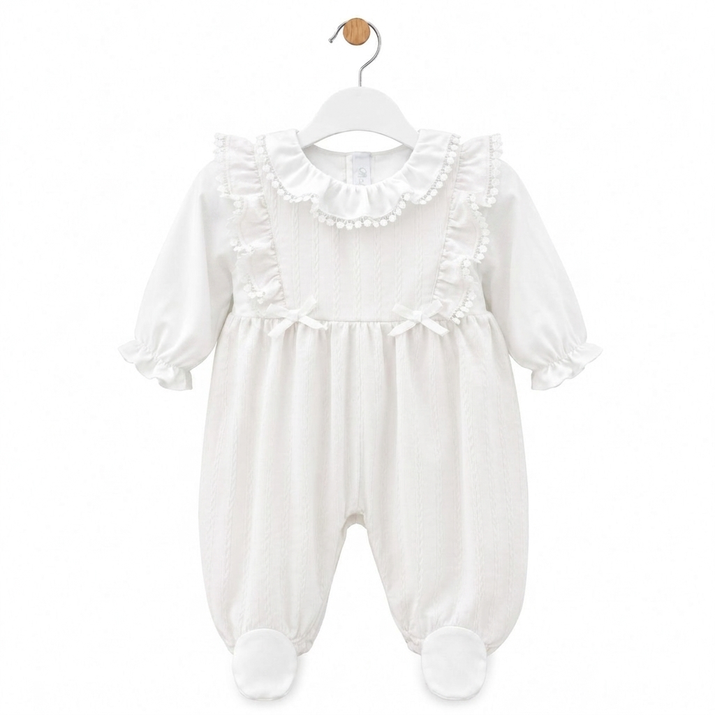 Elegant White Baby Romper for Girls