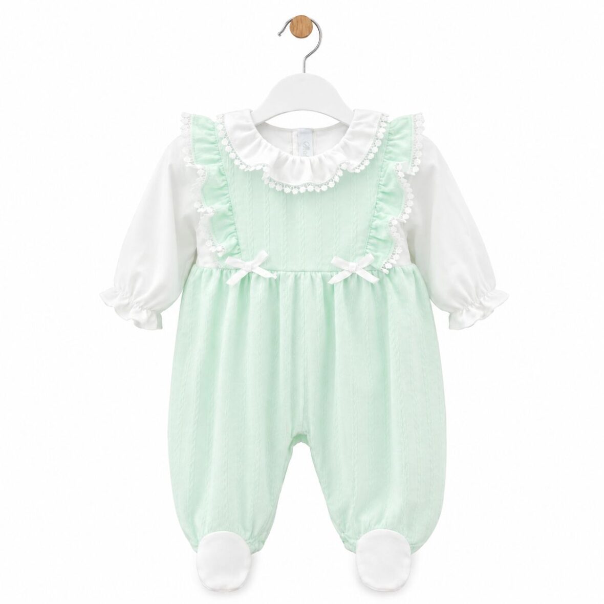 Elegant Mint Green Baby Romper for Girls