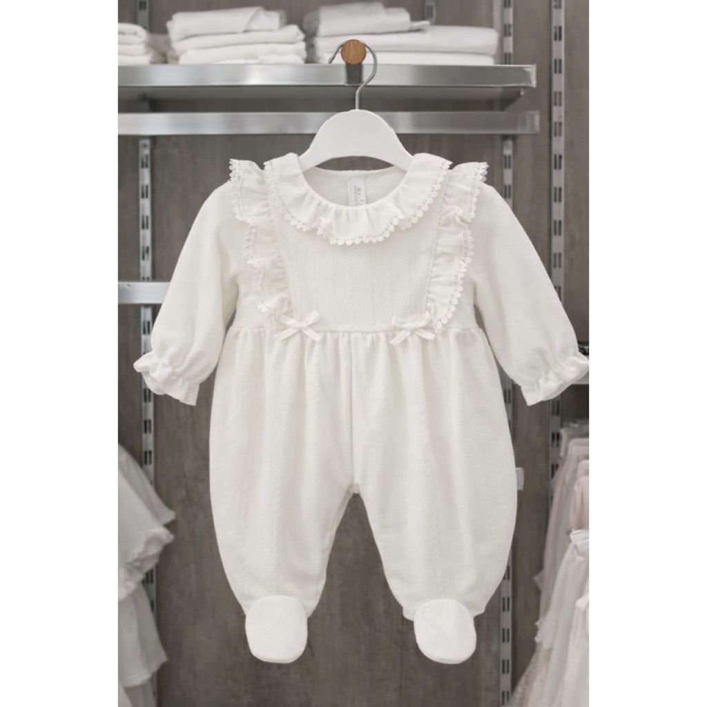 Elegant White Baby Romper for Girls