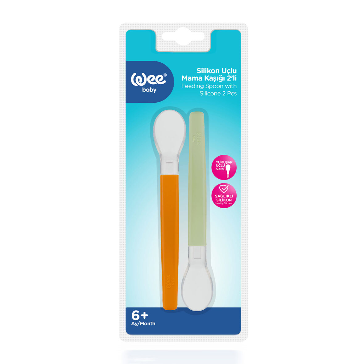 Wee Baby Feeding  Silicone Spoon Double Set