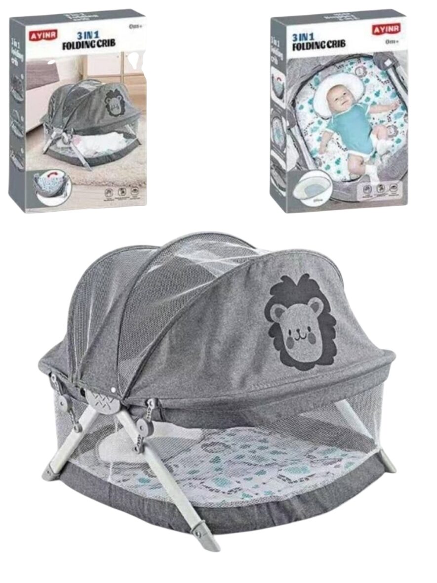 3-in-1 Folding Baby Crib – Portable Baby Bed & Travel Cot for Newborns