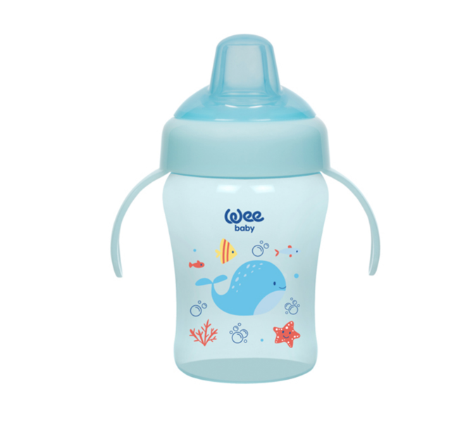 Wee Baby Colorful Spill-Proof Silicone Spout Cup with Handles 240 ML