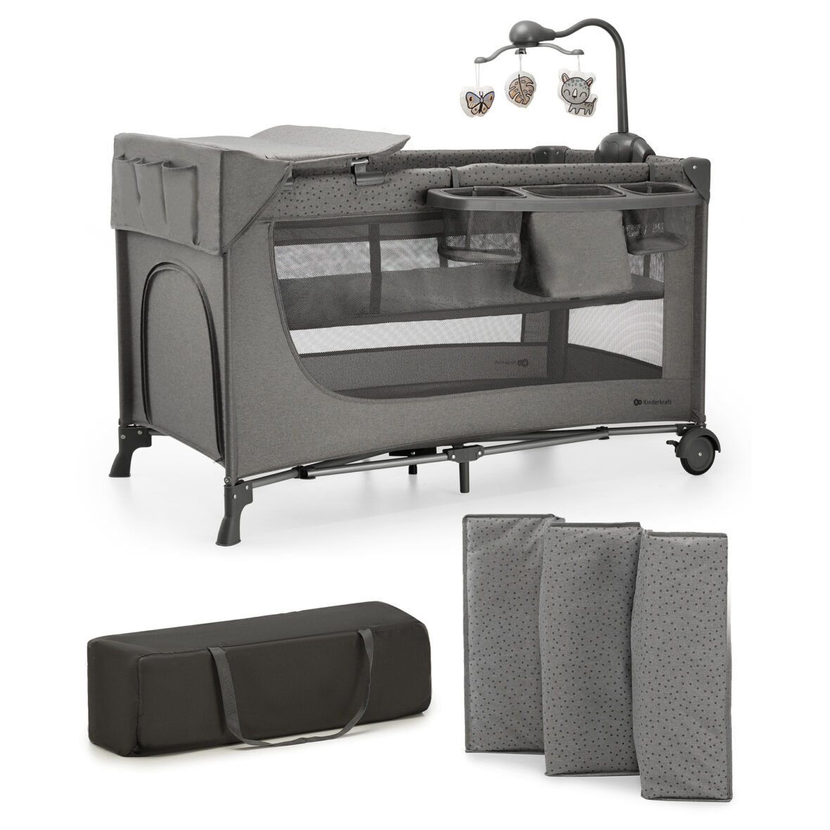 Kinderkraft JOY 2 3-in-1 Foldable Cot with Accessories