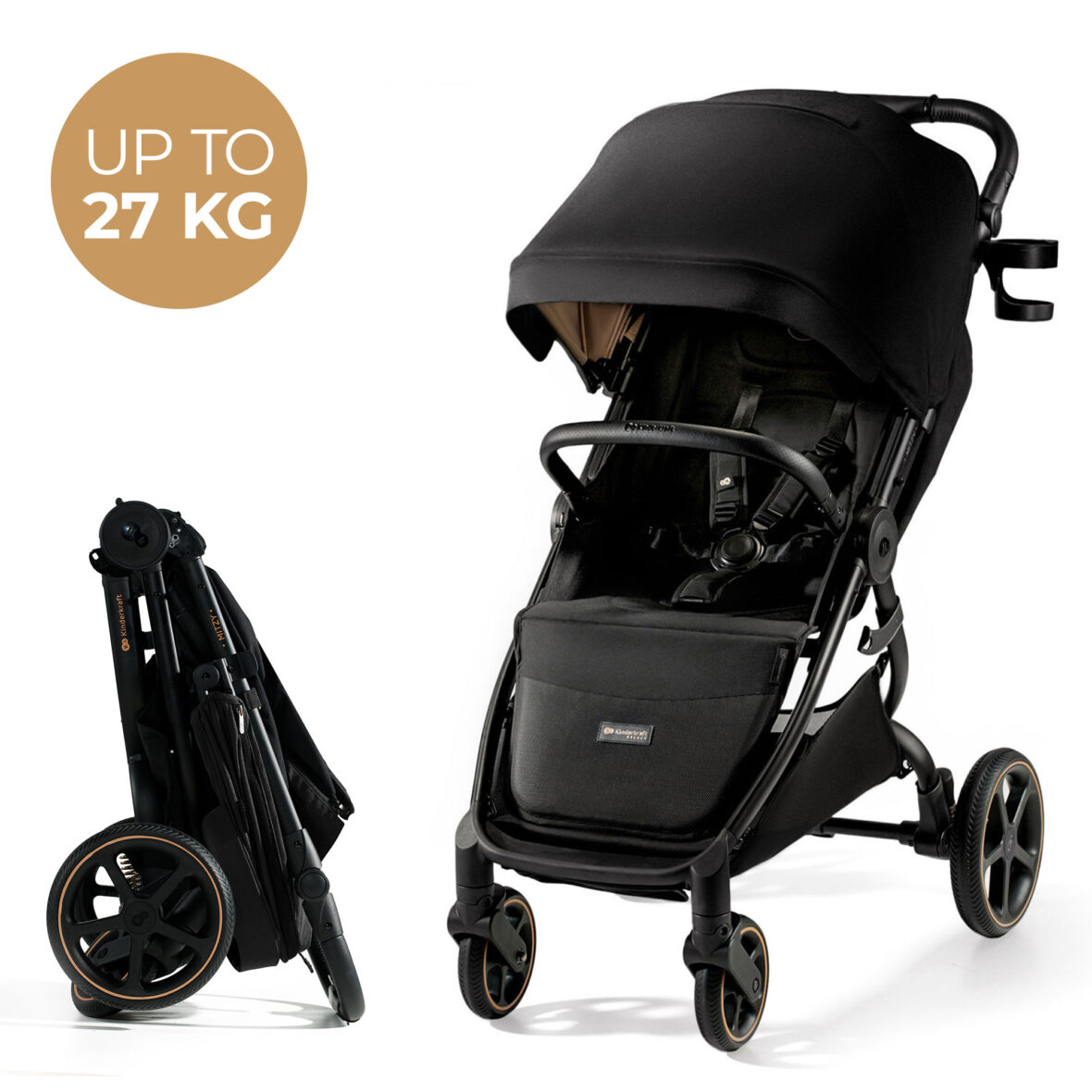 Kinderkraft MITZY Pushchair XL Seat Foldable Up To 27 Kg – Ink Black