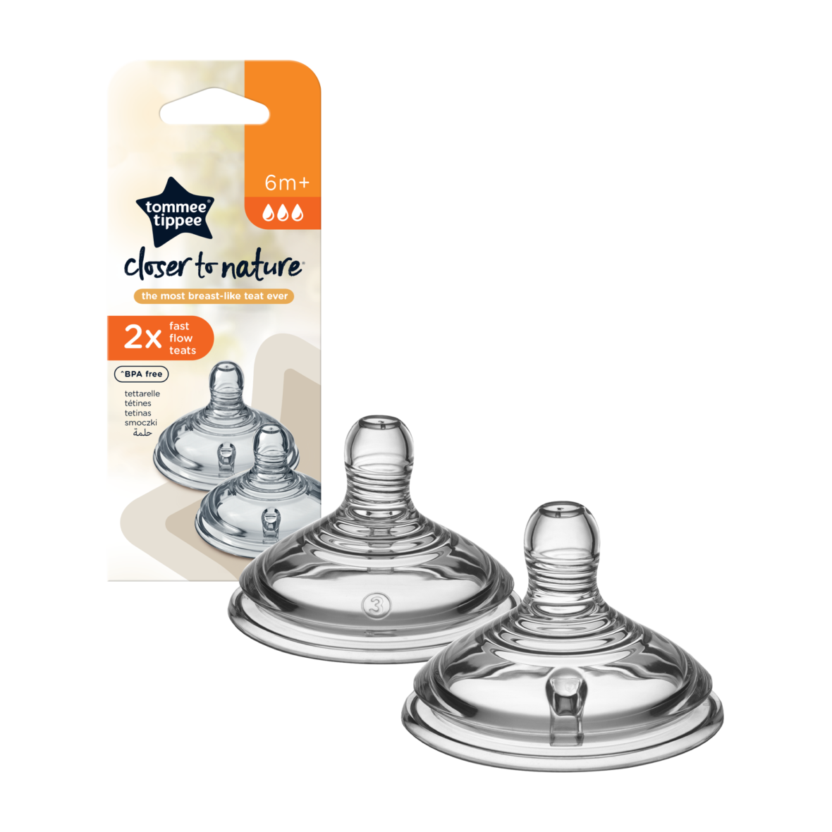 Tommee Tippee Natural Start Fast Flow Teats 6m+ (Pack of 2)