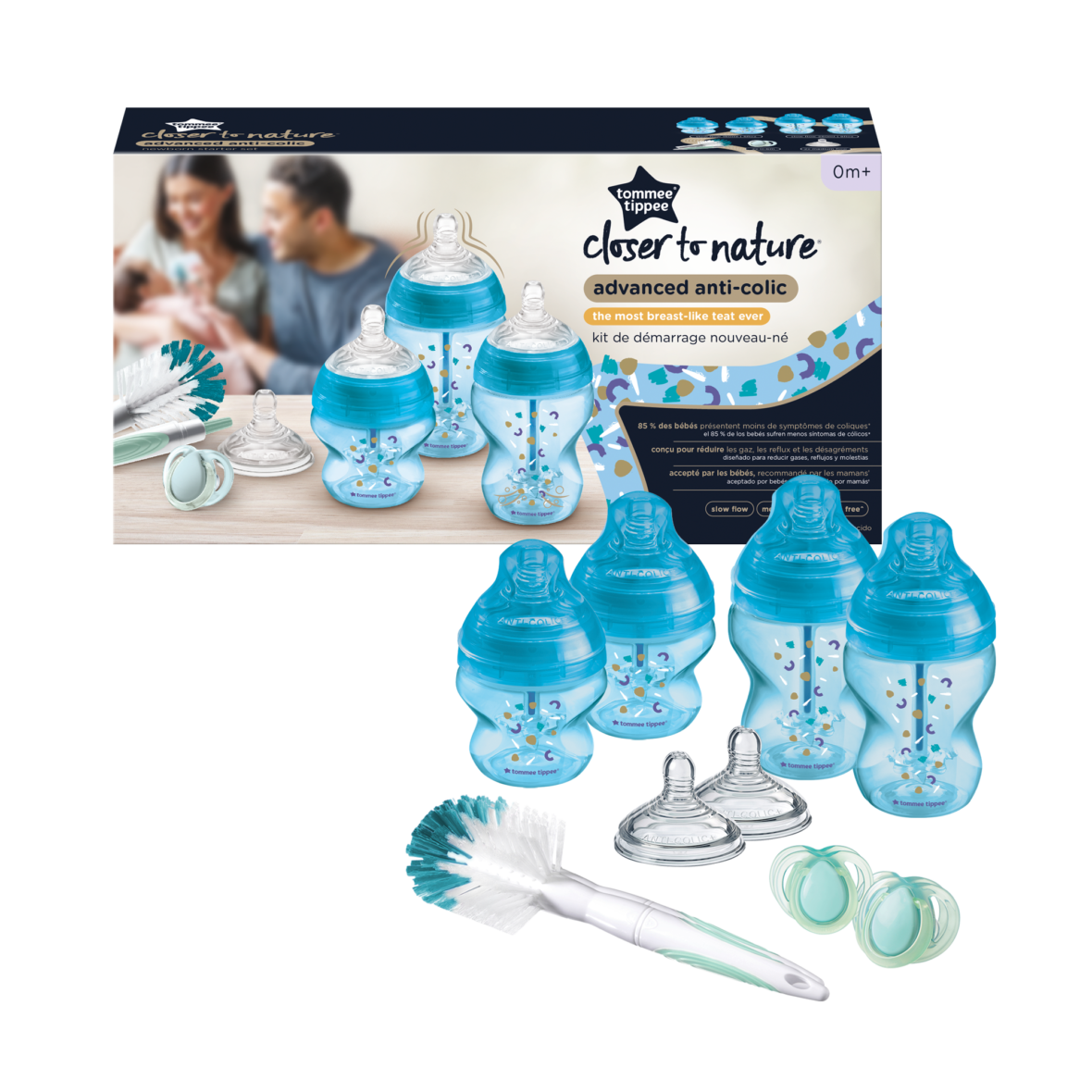 Tommee Tippee Advanced Anti-Colic Starter Bottle Set – Blue