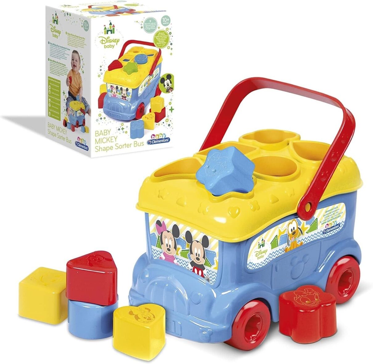 Clementoni Baby Mickey Shape Sorter Bus, Multicolor