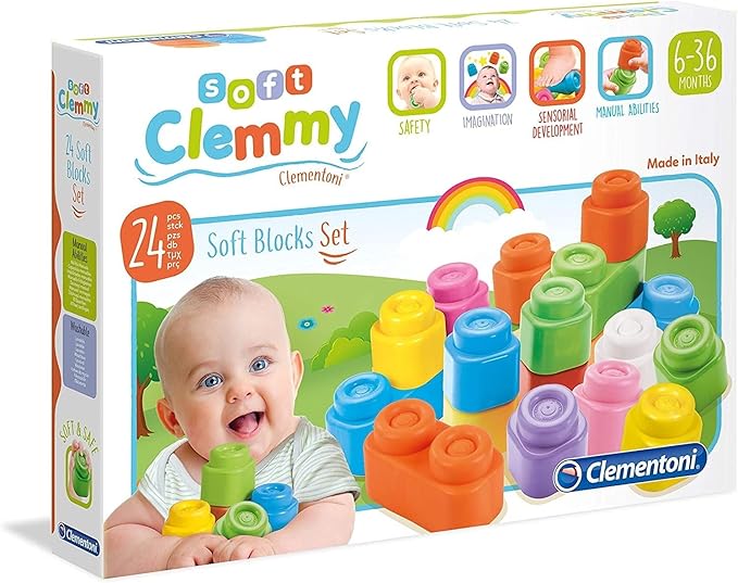 Clementoni Soft Clemmy – Touch & Play (24 Soft Blocks Set)