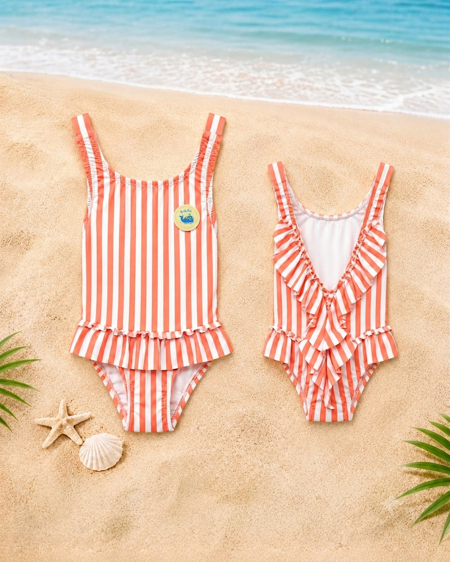 Kids’ Classic Vertical Striped One-Piece Swimsuit