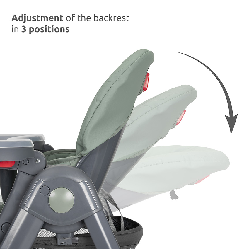 PARTY-Adjustment of the backrest in 3 positions