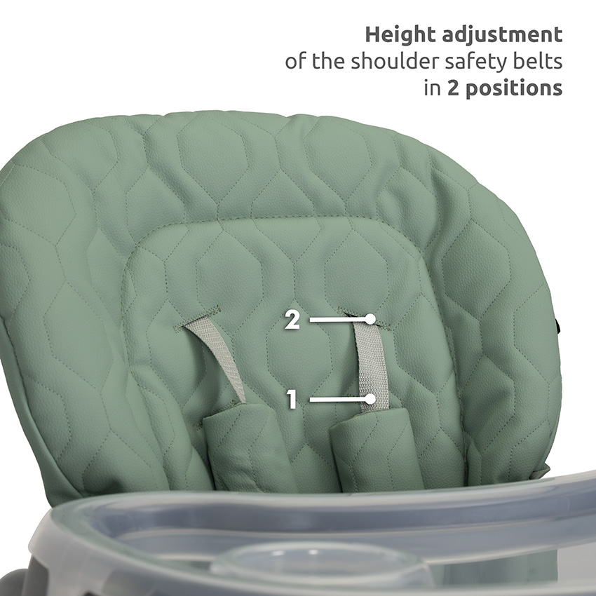 PARTY-Height adjustment of the shoulder safety belts in 2 positions