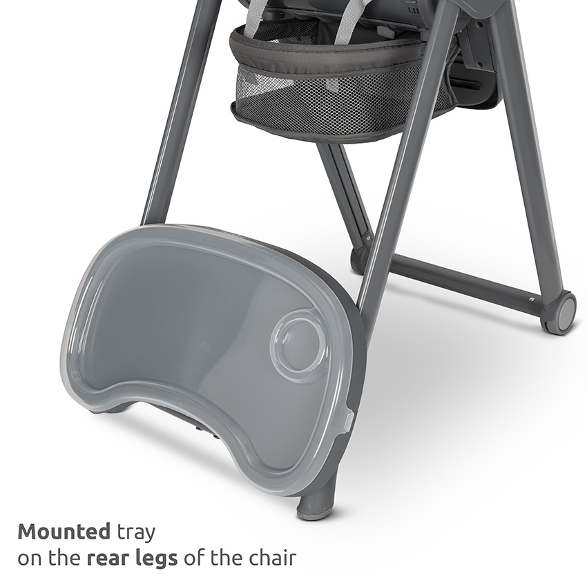 PARTY-Mounted tray on the rear legs of the chair