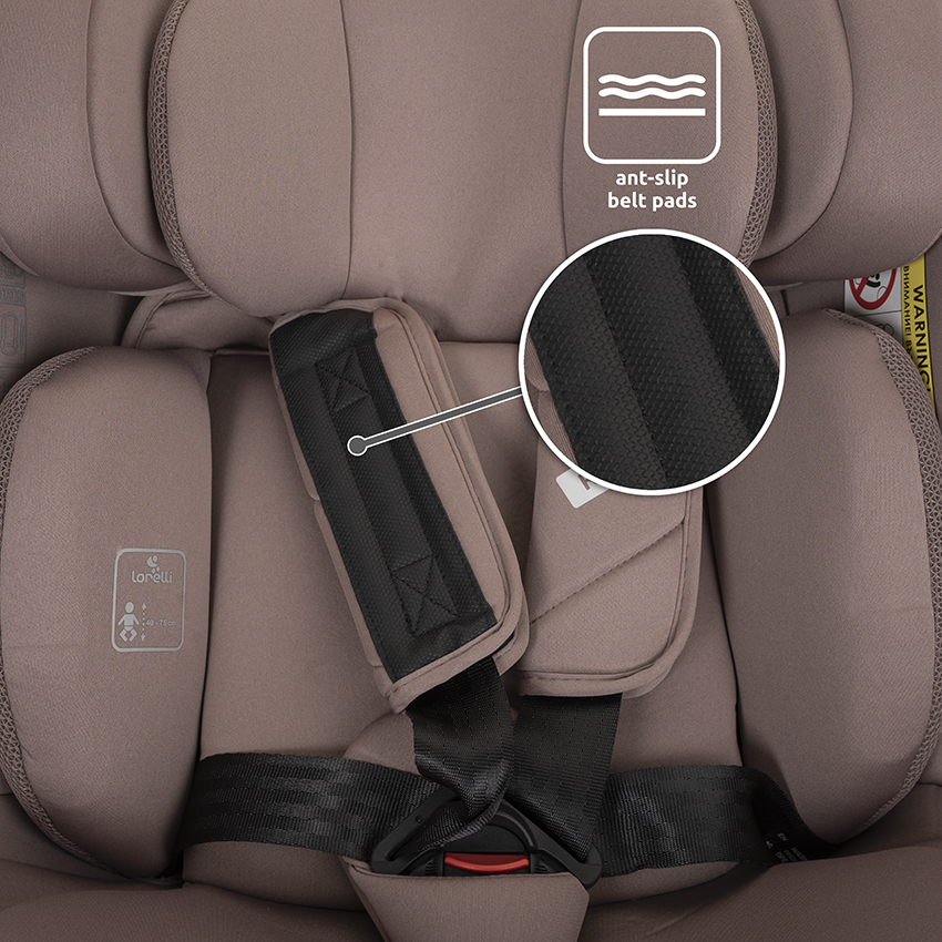 Rodeo iSize_Anti-slip cushioning on seat belts