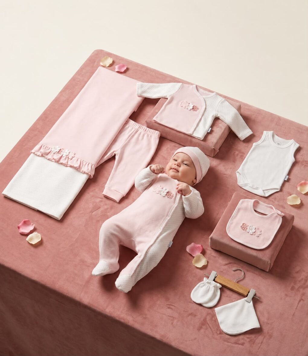 Luxury 10-Piece Baby Layette Gift Set – Pink