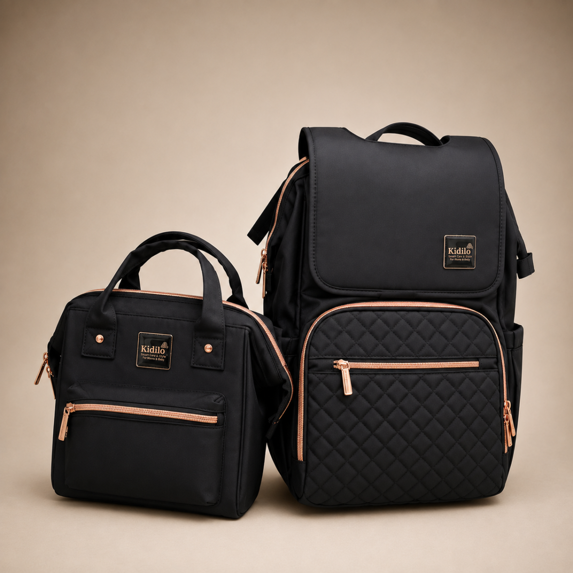 Kidilo K-22 Baby Diaper Bag Set – Spacious Backpack with Matching Mini Bag