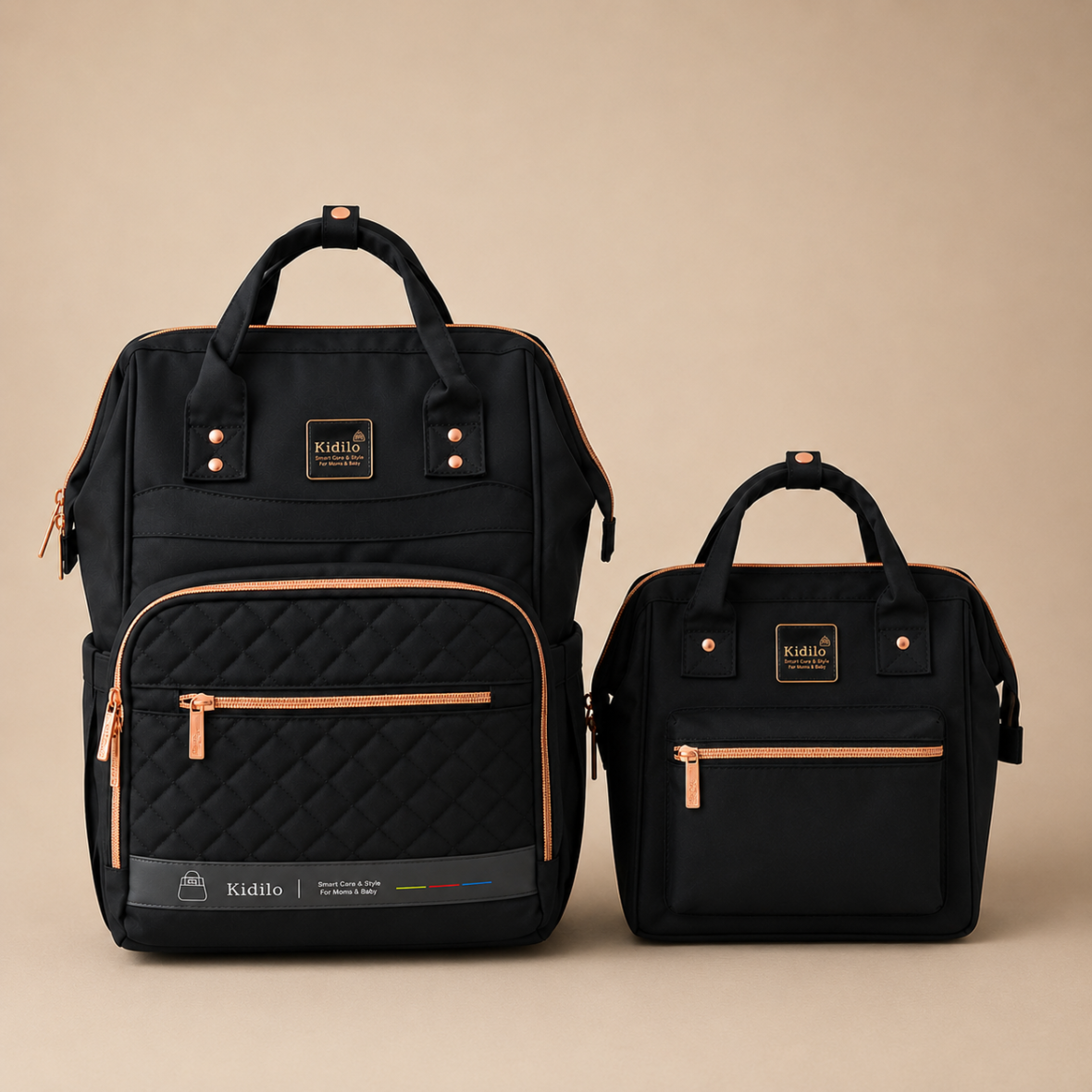 Kidilo K-23 Baby Diaper Bag Set – Spacious Backpack with Matching Mini Bag
