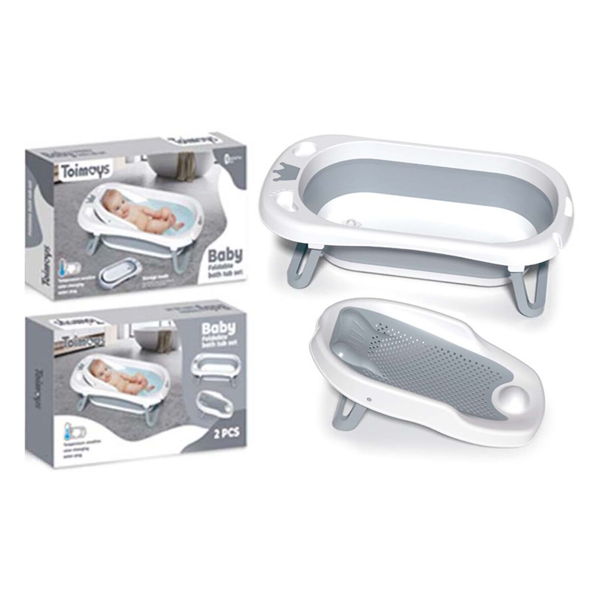 Toimoys-2in1-Baby-Foldable-Bath-Tub-Set