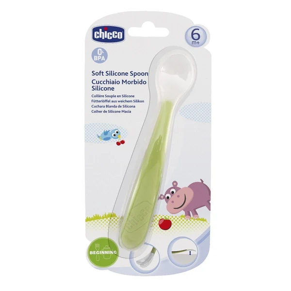 Chicco Soft Silicone Spoon 6M+ Green
